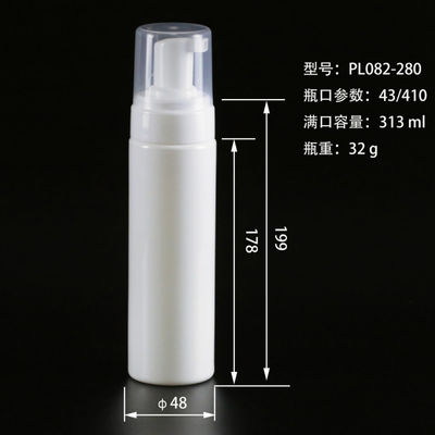 Επαναχρησιμοποιήσιμο μπουκάλι αντλιών αφρού 280ml Pet για τα προϊόντα μέσων καθαρισμού δερμάτων